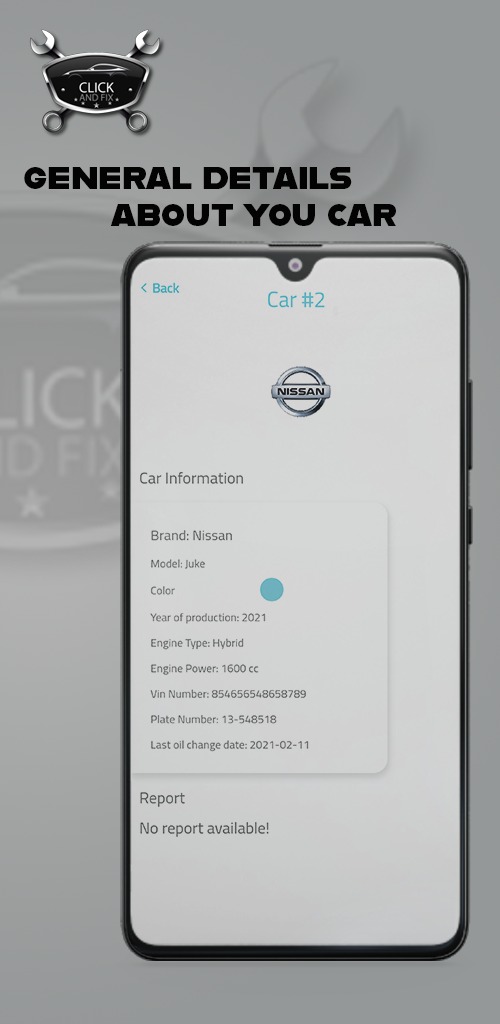 Click And Fix, Car Details Screen